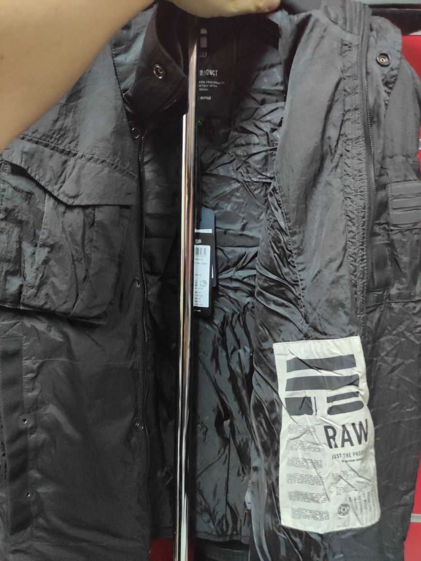 Мъжко оригинално яке G-star Raw Rovic S ново тънко джи стар черно