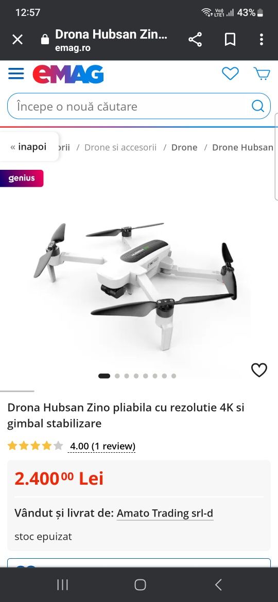 Dronă Hubsan Zino, 4k