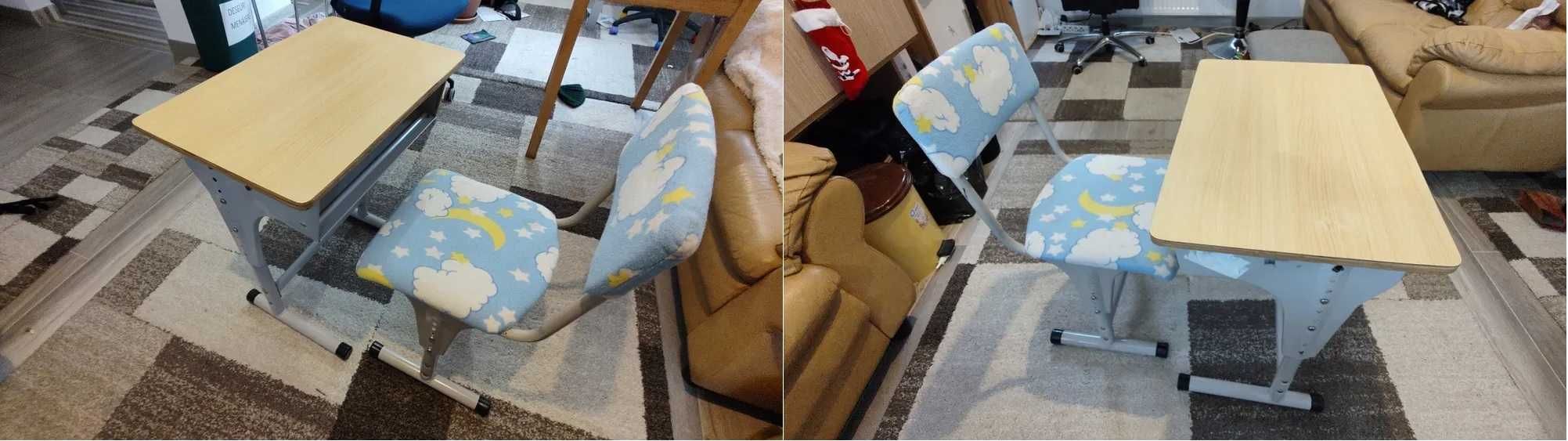 Fotoliu piele naturala si mini birou copii 2-6 ani