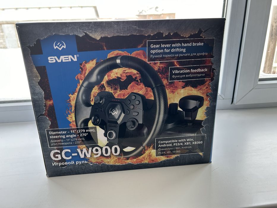 Продаю игравой руль с педалами SVEN GC-W900