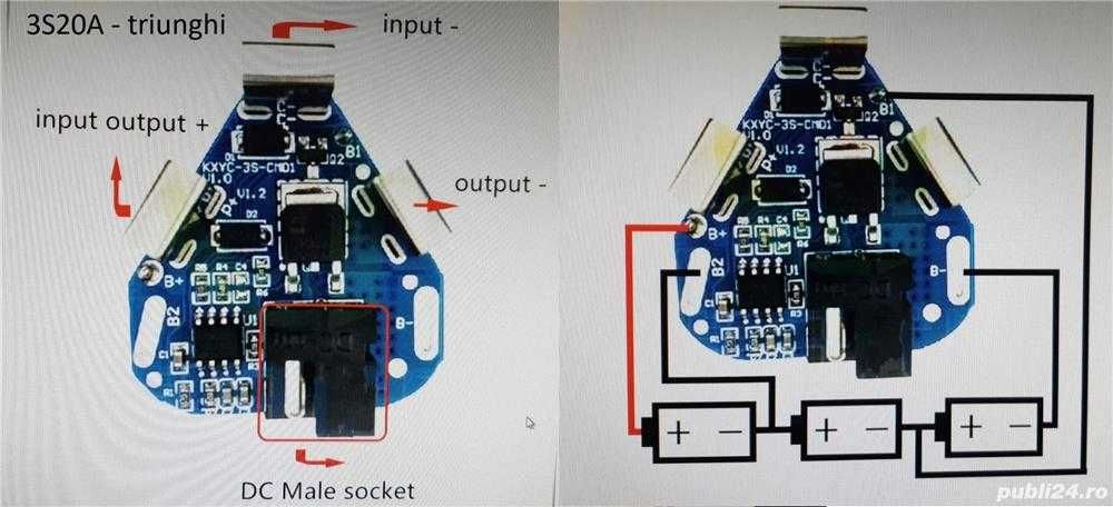 Bms 3s 20A 25A  40A 100A modul protectie acumulatori 18650