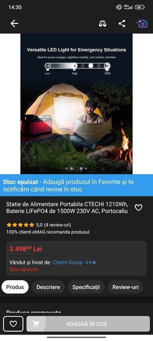 Statie portabila de incarcare 1.2 kw