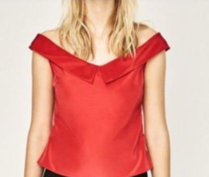 Top roșu Zara, mărimea M – elegant și feminin