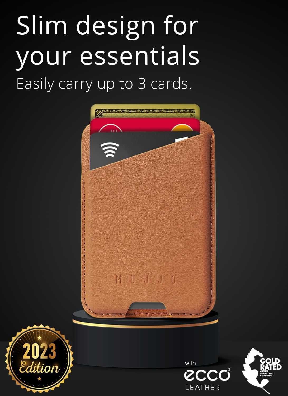 Изцяло кожен портфейл MagSafe Mujjo за iPhone Magsafe Wallet, Apple
