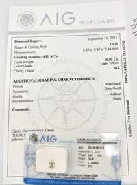 Diamant natural 0.4 CT certificat internațional