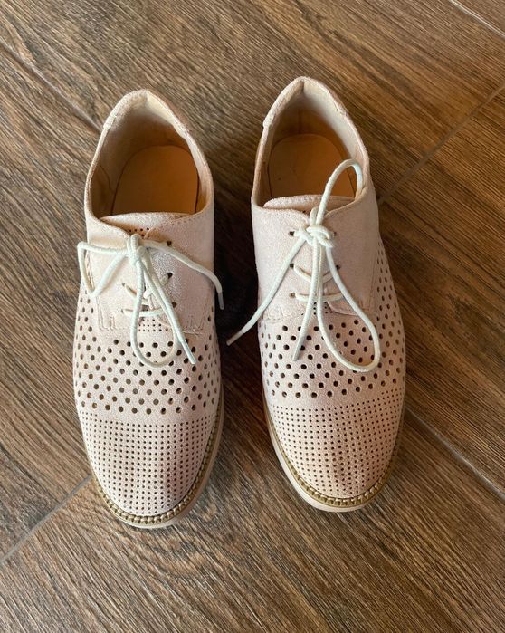 Pantofi damă culoare roz pudrat, mărimea 37