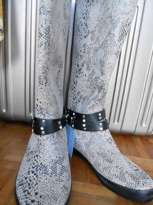 CIZME Cauciuc pt. PLOAIE - senzatie moale de Velur la atigere- 5 poze