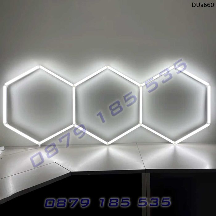 Линейно LED осветление Пчелна пита шестоъгълника гараж автодетайлинг