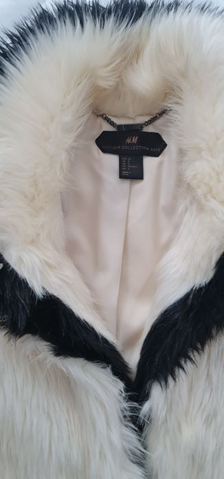 Haina Blana Artificiala H&M Alb/Negru