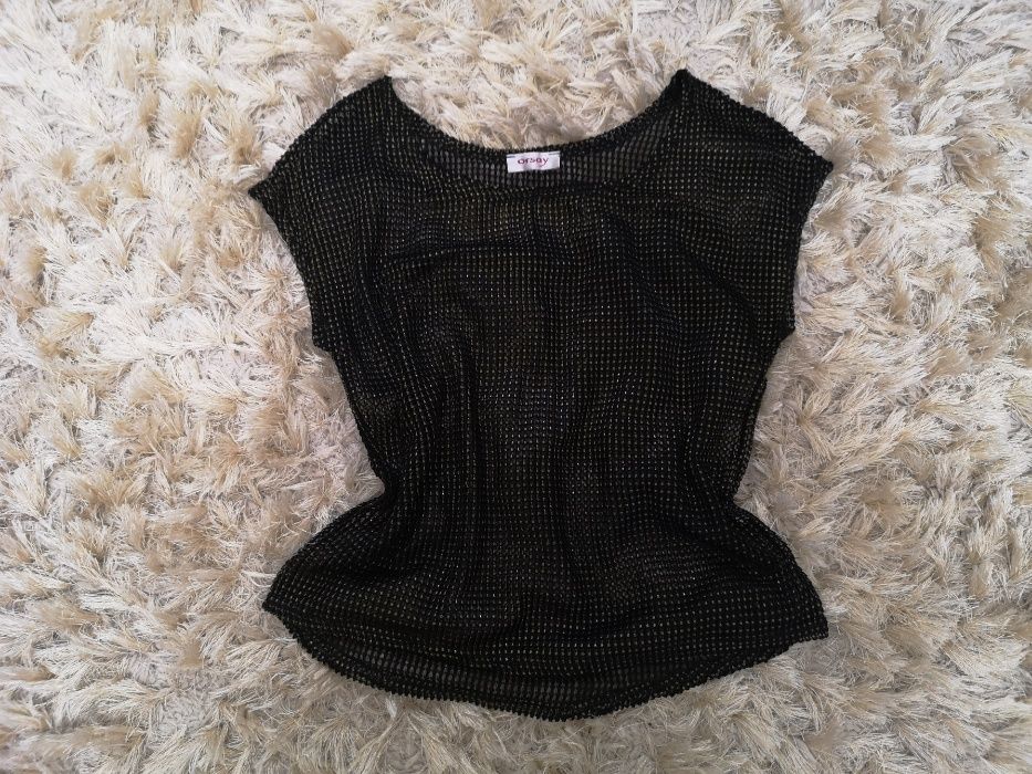 Bluza eleganta ORSAY negru cu auriu, marimea M, noua