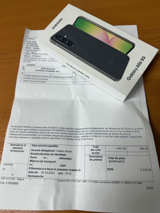 samsung A56 nou (128/8gb) factura ,garantue