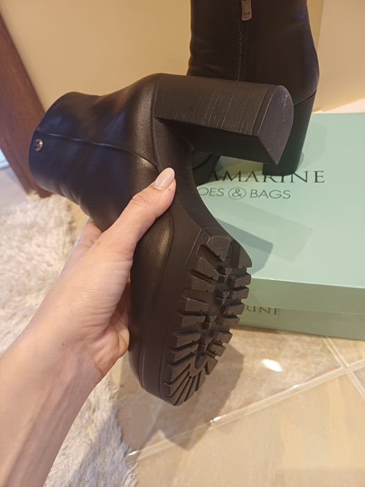 Дамски боти дебел ток aquanarine 37 номер