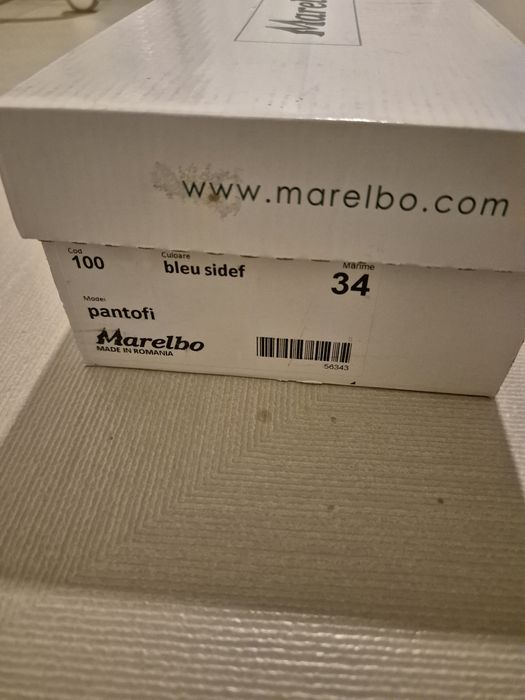 Balerini Malerbo albastru bleu stralucitor, marime 34