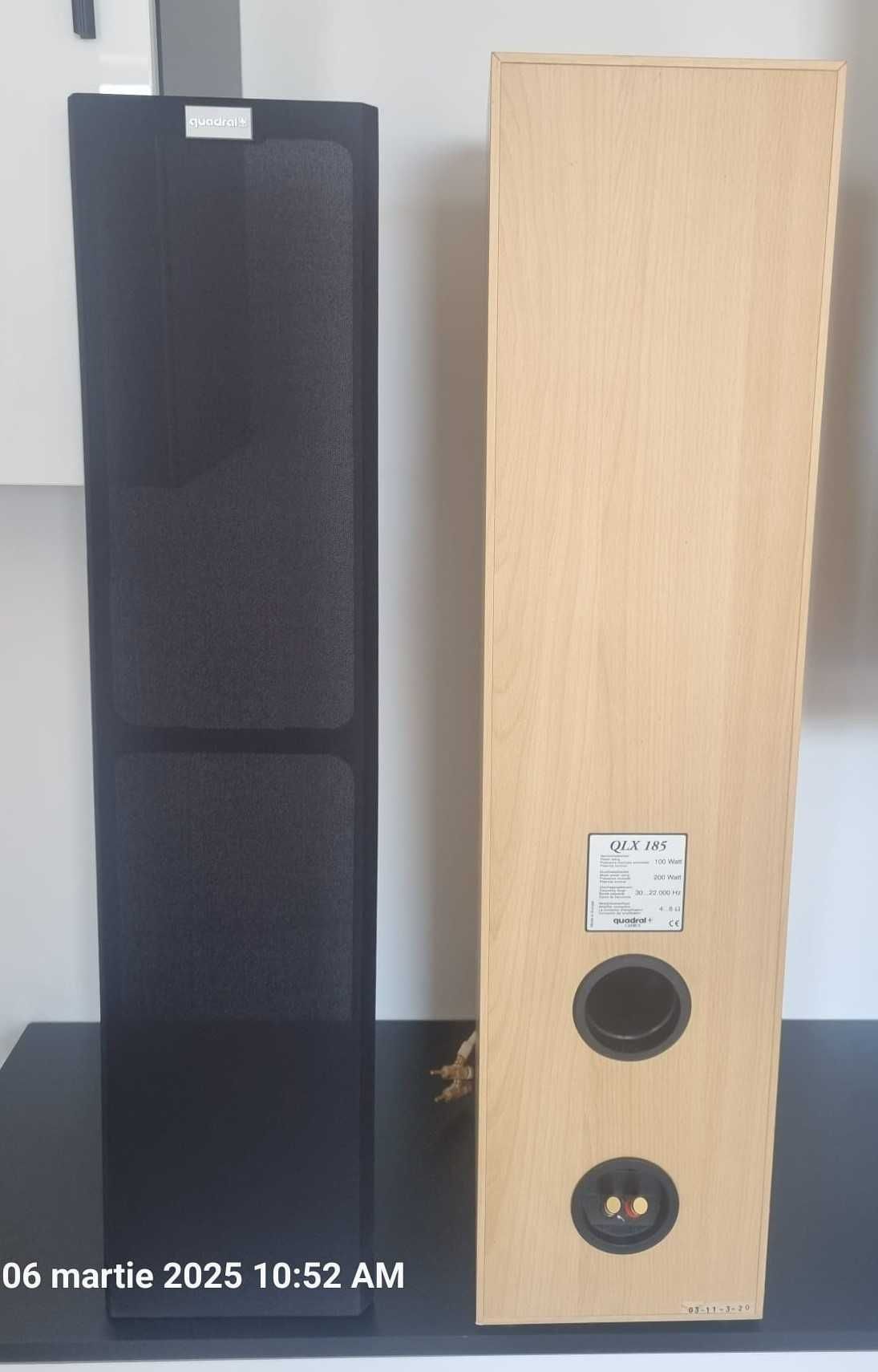 2 Boxe QUADRAL Caerul QLX-185 + 1 boxa centru QUADRAL QLX Base MKII