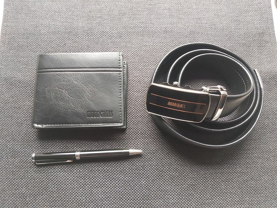 Подаръчен комплект колан,портмоне и химикал Moon Grass  2 цвята