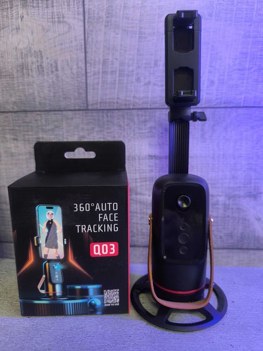 360° Автоматична Стойка за Телефон с Проследяване на Лице