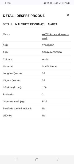 Oglinda aurie de perete, baie, living, dormitor.