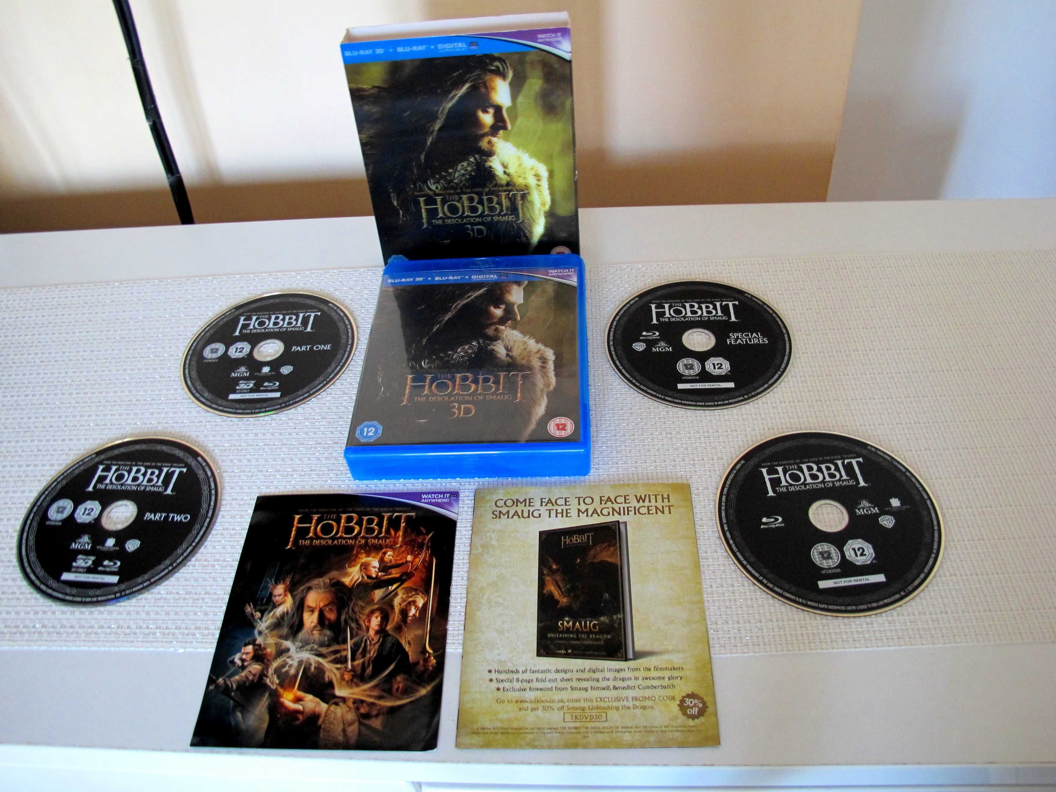 Hobbit Trilogy 3D + 2D Blu Ray 12 диска за колекционери