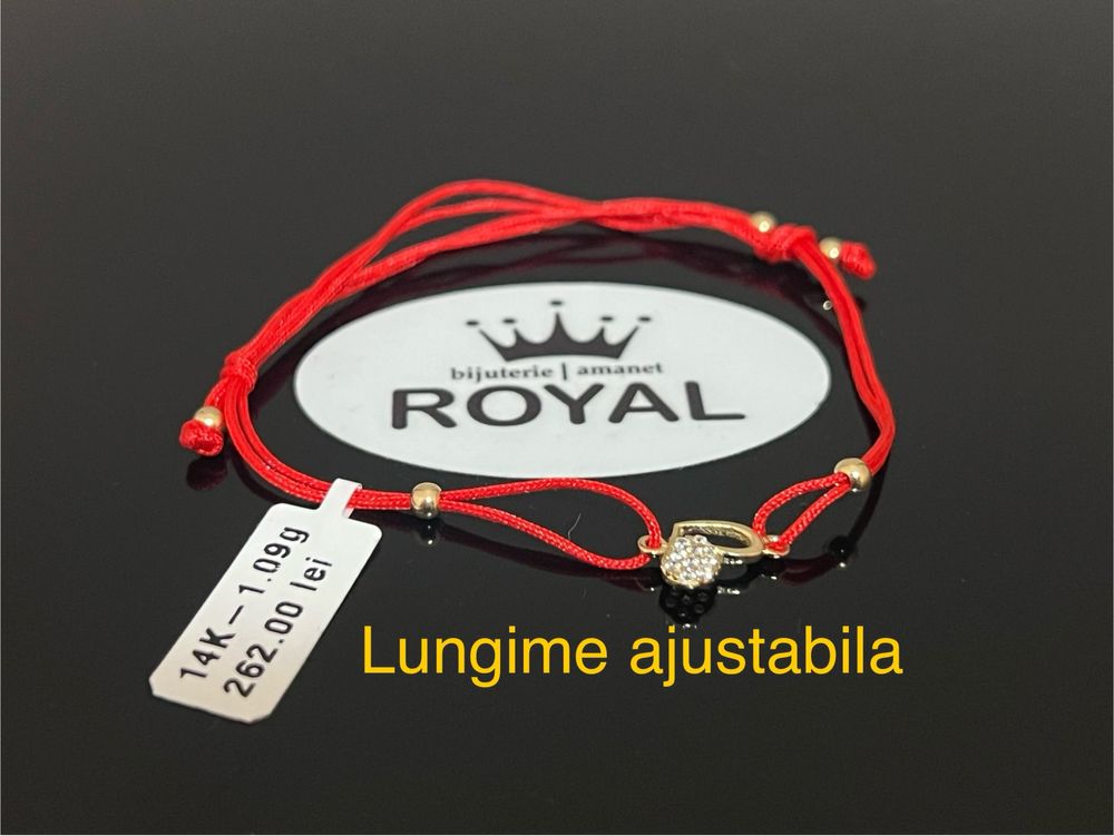 Bijuteria Royal CB : Bratara cu snur bile aur 14k 1,09 grame