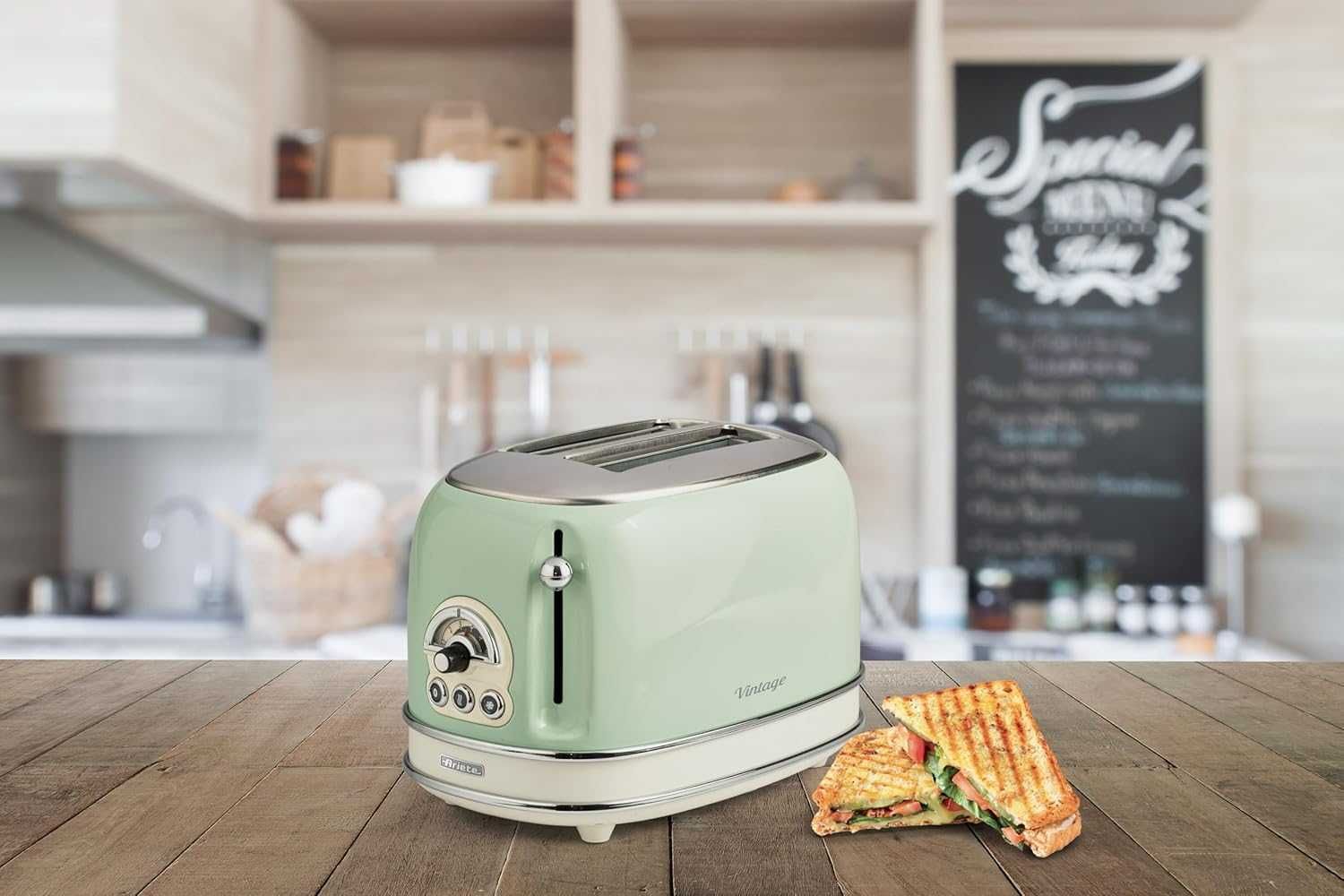 Ariete Тостер VINTAGE, 2 филии, 810W, Зелен
