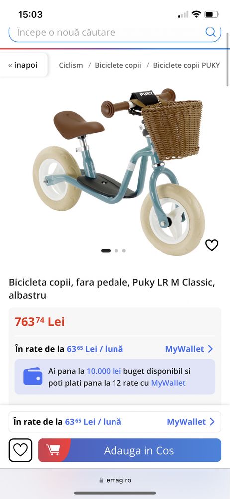 Bicicleta PUKY nouă