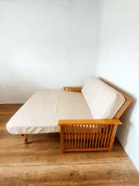 Pat/canapea extensibila din lemn masiv cu saltea din burete