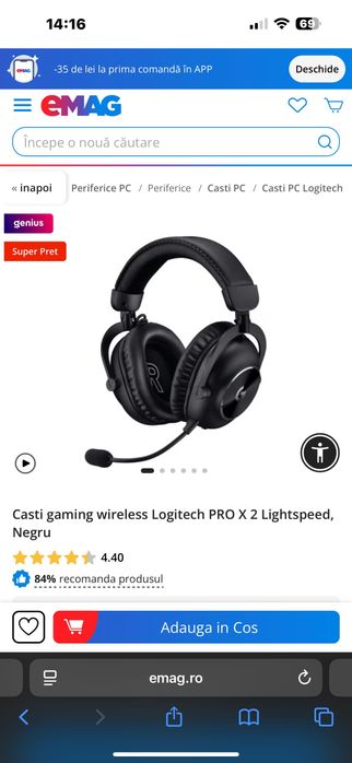 Casti logitech pro x