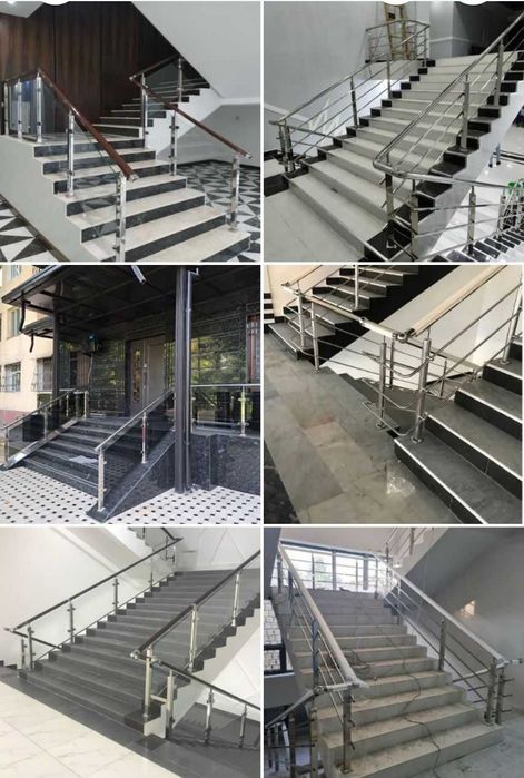 Нержавейка из черного из стекло изготавлям перила и навесы