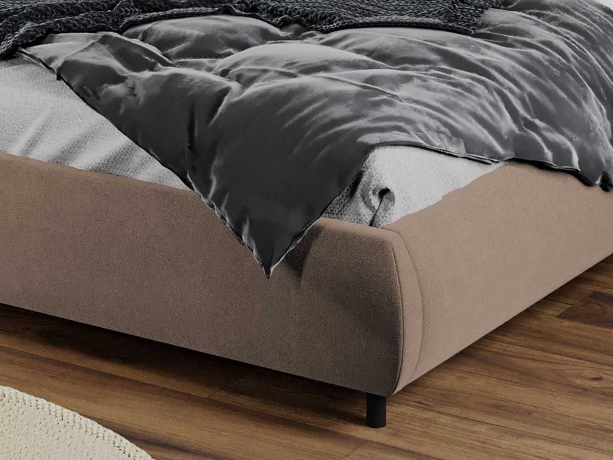 Pat Tapitat Leo Cappuccino Velluto 29 cu tablie semirotunda rabatabil