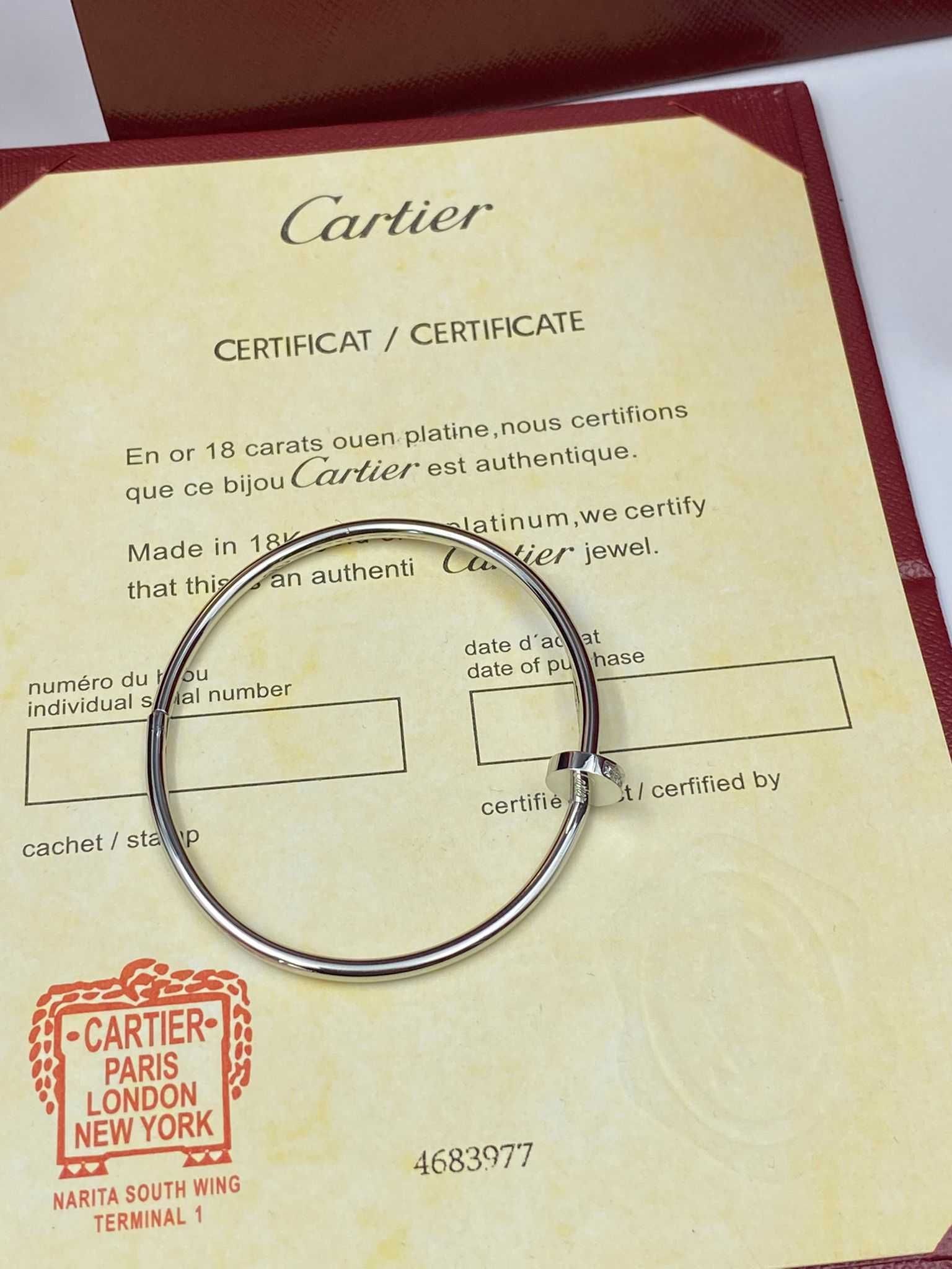 Brățară Cartier Cui Slim 16 White Gold 585 Diamond