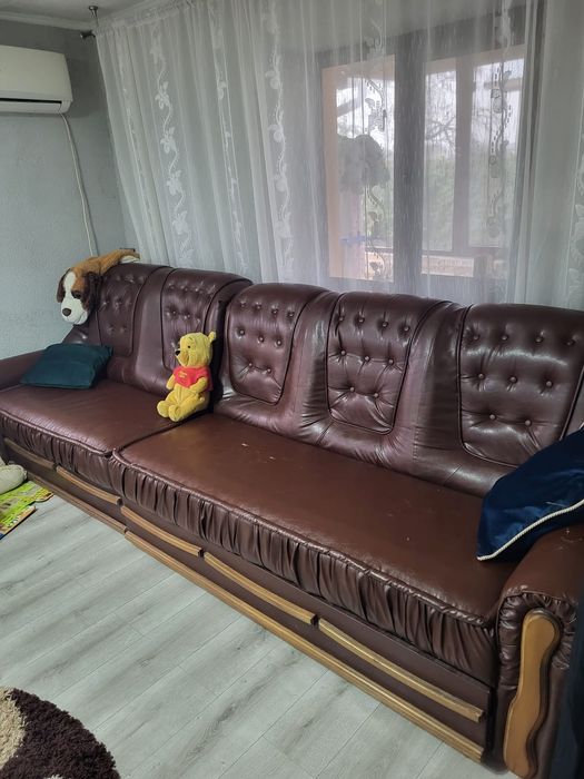 Canapea  piele  maro