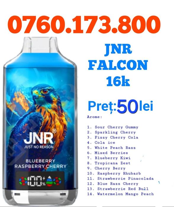 Vape-uri JNR FALCON 16k fumuri,  originale și sigilate