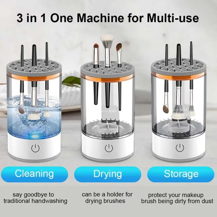 Aparat pentru Curatare Pensule Machiaj 3 in 1, Smart MakeUp, Spalare