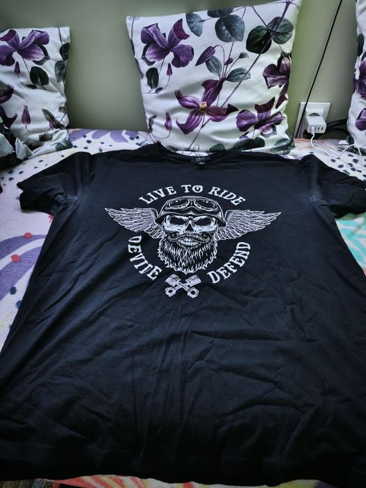 Мъжка черна тениска, XL