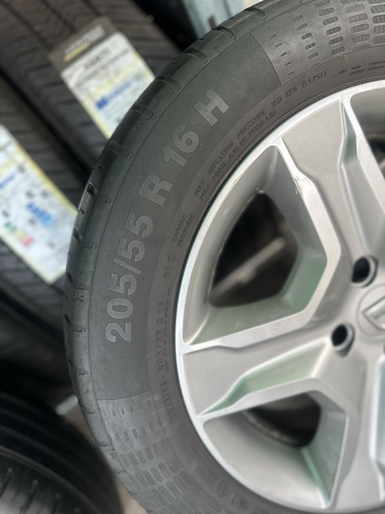 Jante + Anvelope + Capace Dacia 16 4x100 | 205/55 R16 91H Continental