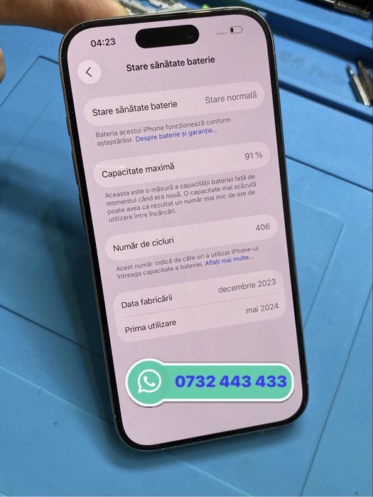  Baterie Originală iPhone 15 PRO 91%  [M0876]