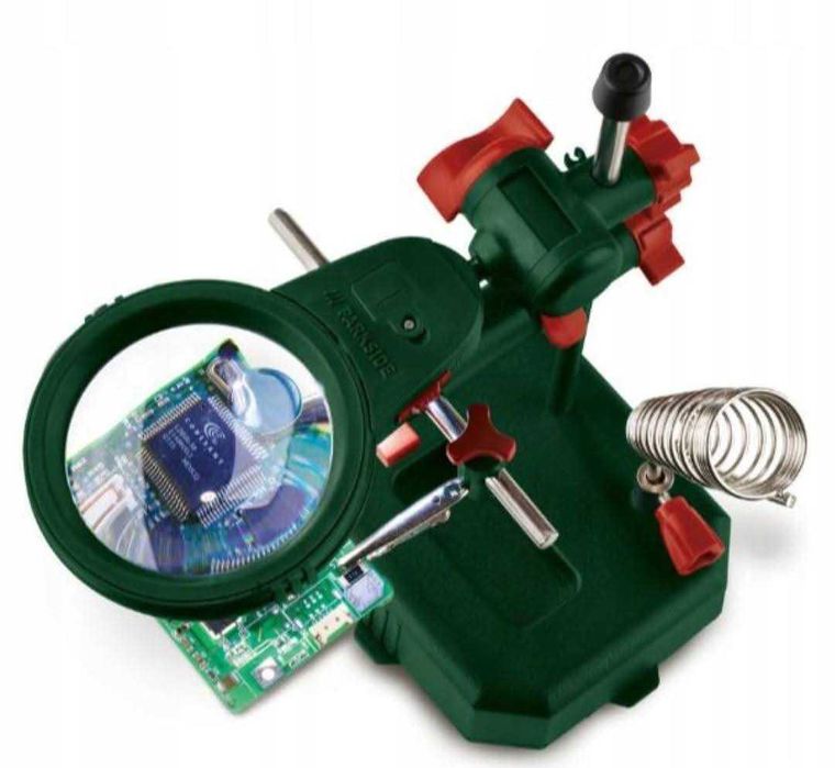 Statie de lucru lupa lumina Parkside Letcon Electronica