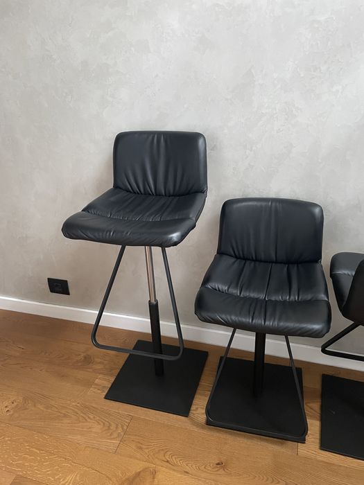 Scaune de bar Rovere Axel X Piele Black 4 bucati