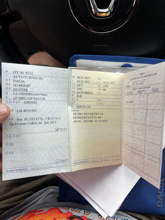 Dacia Duster 4x4 diesel 2017 PROPRIETAR