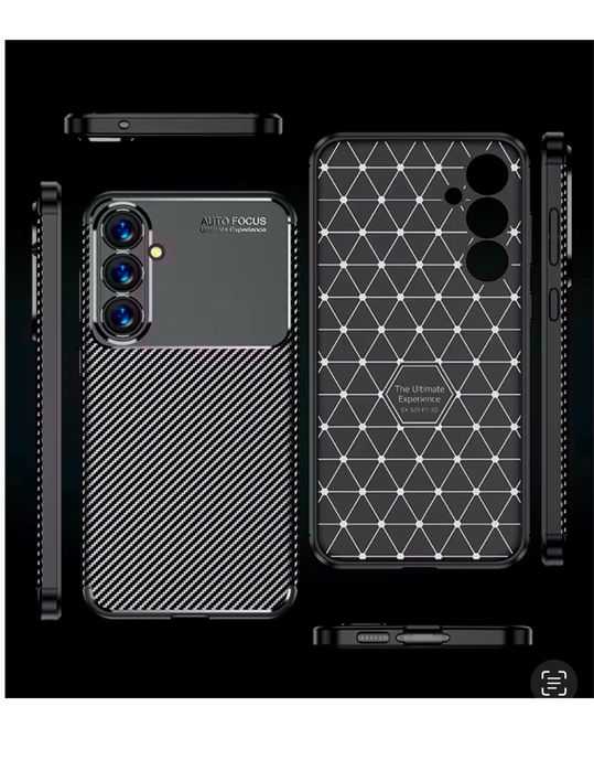 Husa Carbon Silicon Neagra BlackSamsung S25/S24/S23/S22/S21 Plus Ultra