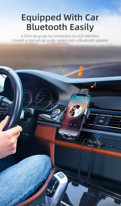 Adaptor Modulator Bluetooth USB jack 3.5 receiver auto Auxiliar