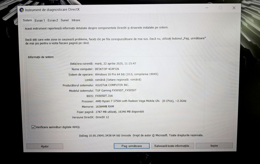 Asus TUF GAMING FX505DT AMD Ryzen 7-3750H Bmg Amanet 97186