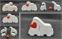Puzzle decorativ - Familie elefanti ( personalizabil) - printat 3D