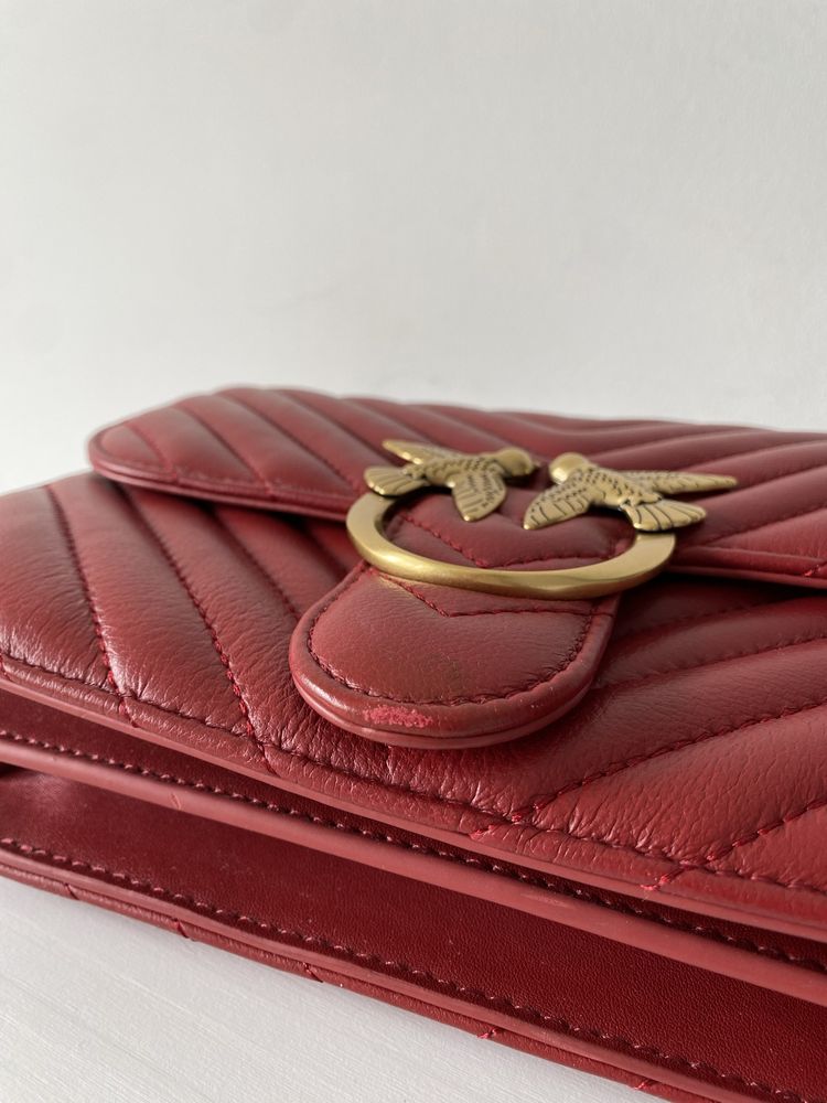 Pinko червена дамска кожена чанта