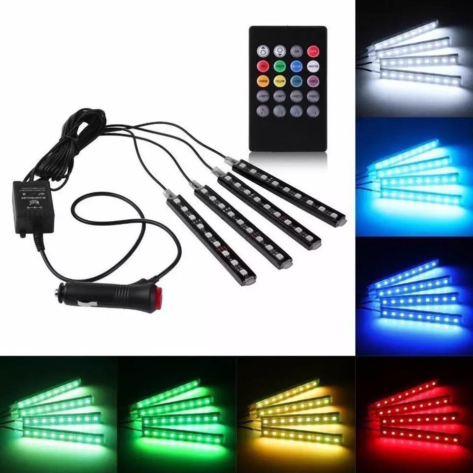 Лед лента LED RGB автомобил кола неон интериор лед