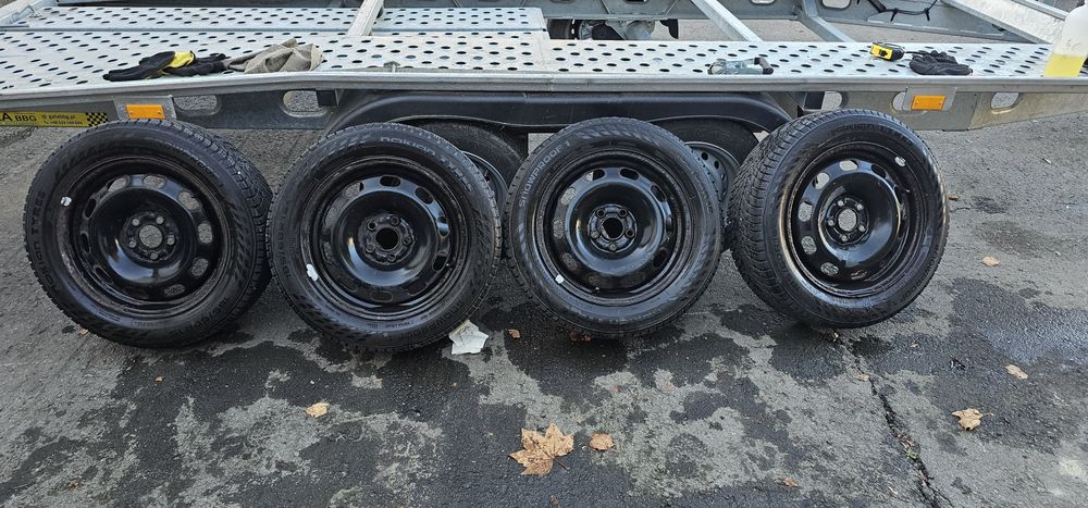 Set jante tabla 5x100 polo seat fabia 185 60 15 nokian