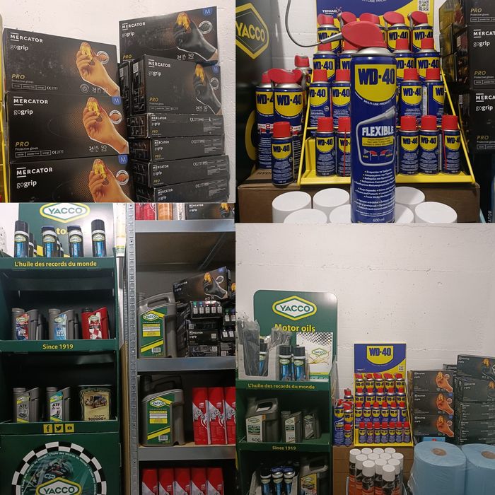 Vand diferite produse:mănuși,spray uri,ulei motor etc.