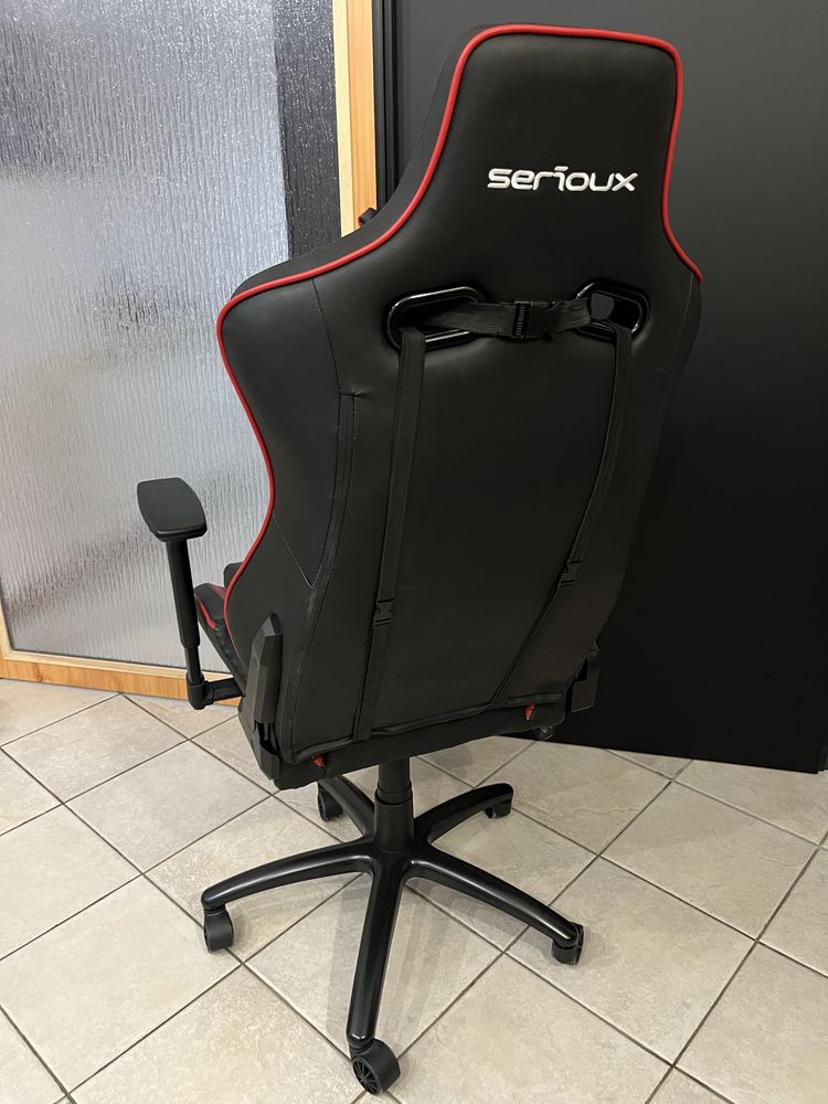 Scaun gaming Serioux Kessian, Negru/Rosu