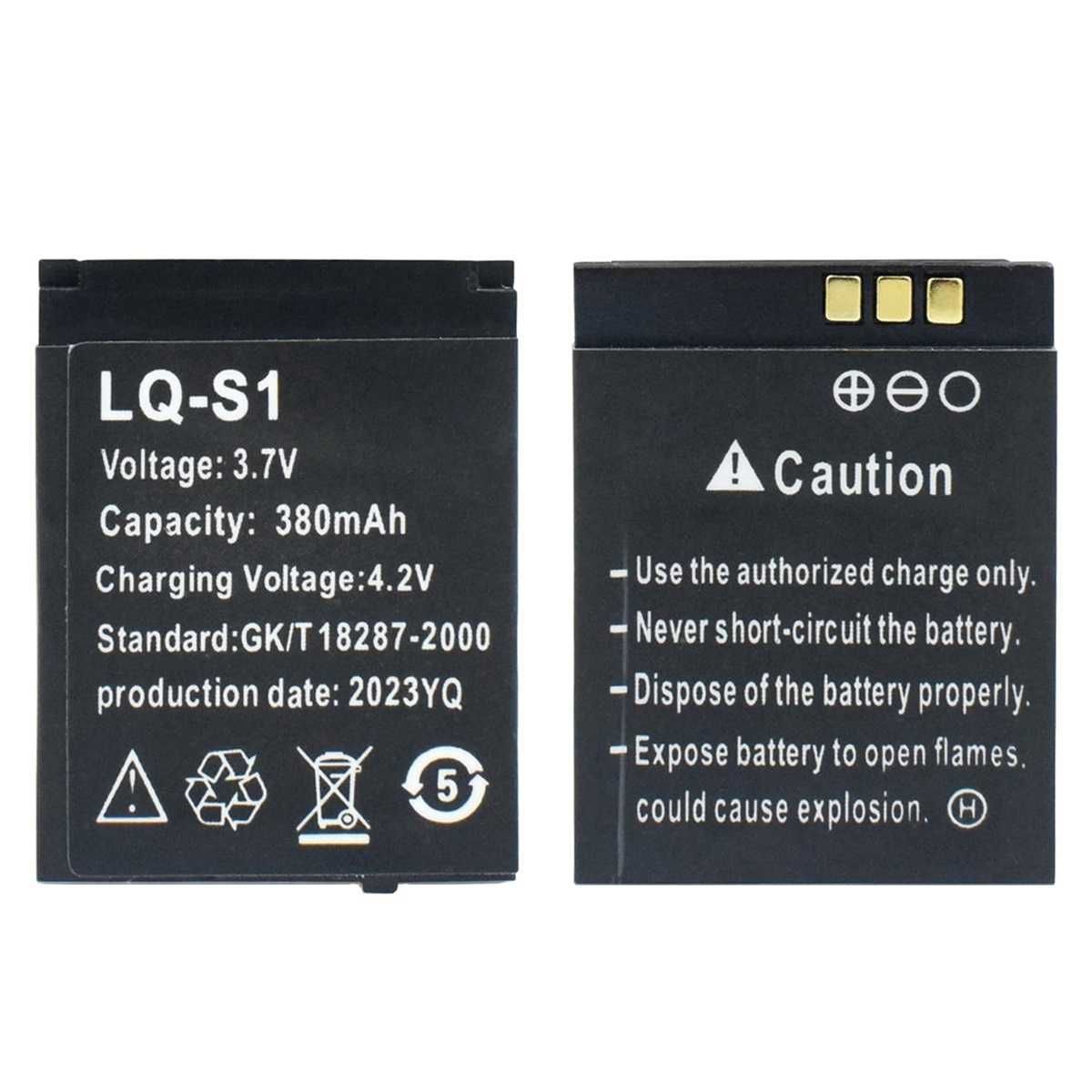 Батерия за смарт часовник LQ-S1, 3.7V, 380 mAh, доста модели часовници
