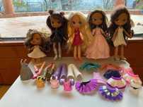 Set de 5 papusi Bratz cu multe haine de schimb